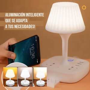 Lámpara de Mesa Multifunción con Enchufe y Luz Ajustable