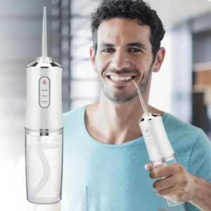 ¡Sonrisa 100% Limpia Sin Cables! Water Flosser Eléctrico con 4 Boquillas