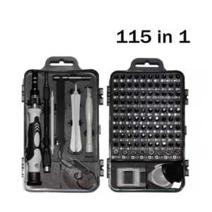 Kit de Destornilladores 115 en 1 - Reparación Profesional para Dispositivos Móviles y Computadoras