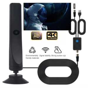 Antena de Televisión Digital HD para Interior/Exterior - Capta Canales Gratis en Alta Definición