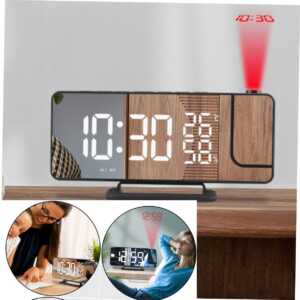 Reloj Despertador Proyector LED con Espejo Multifuncional