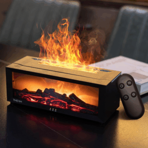 Difusor de Aromaterapia con Efecto de Llama de Chimenea - 7 Colores y Humidificador