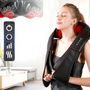 Cobertor de Masaje Eléctrico 3D Shiatsu con Calor - Para Cuello, Espalda y Hombros