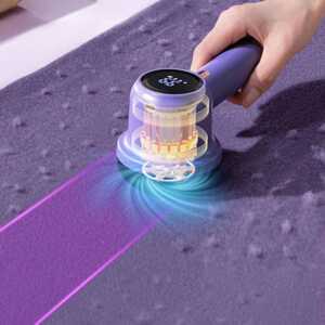 Removedor de Pelusas y Pelo de Mascotas Recargable - Rastrillo Eléctrico para Telas con Pantalla Digital